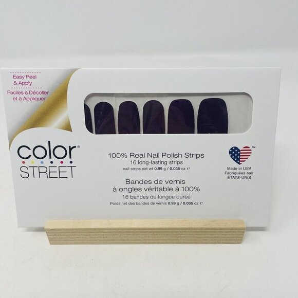 Color Street 100% Nail Polish Strips New York Minute Purple Shimmer 16 Pieces - Picture 1 of 5